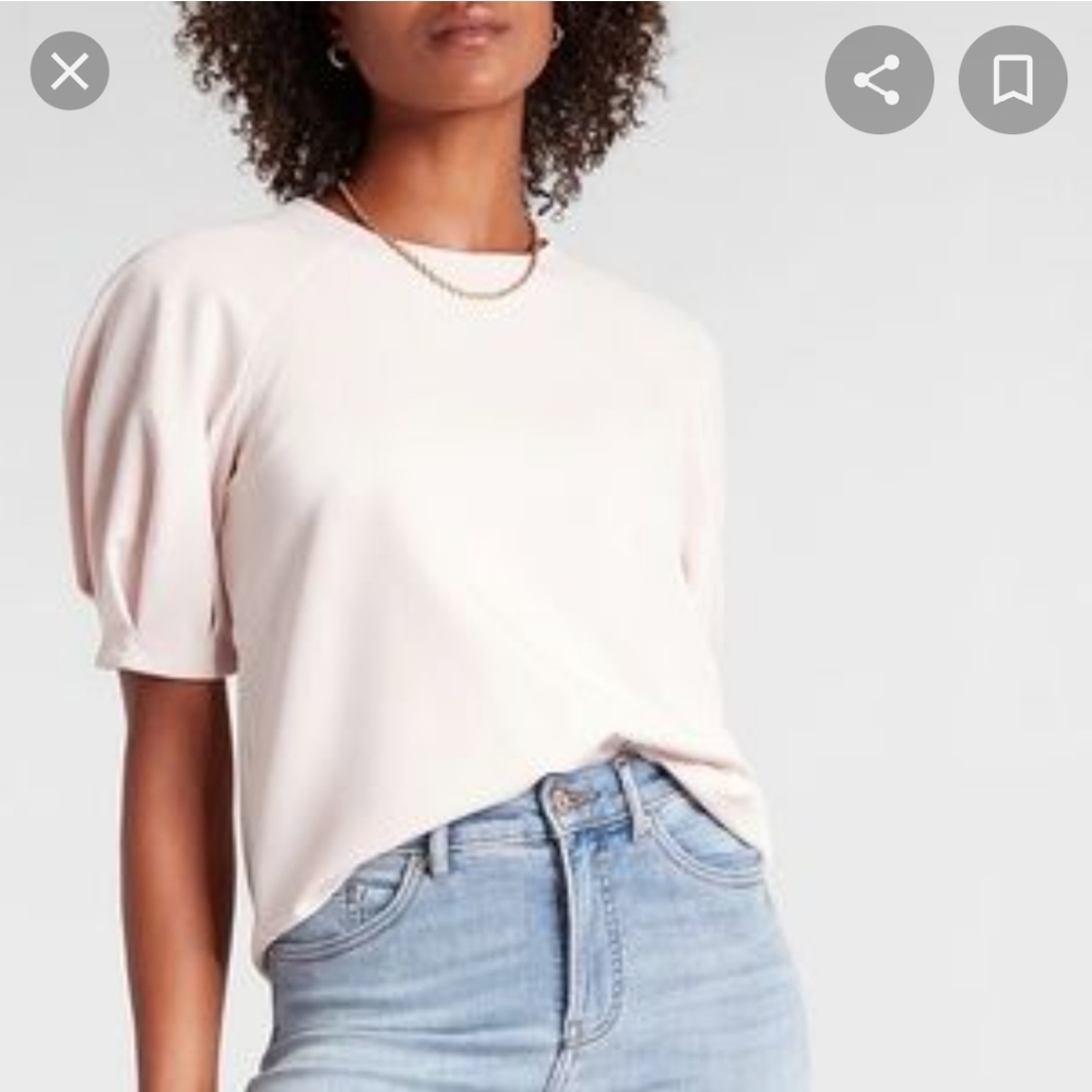Express factory Cocoon Sleeve Crew Neck Top Pale Peony XS
